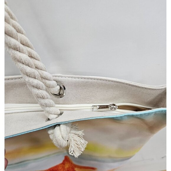 Beach Bag Women Large Beach Pool Tote Bag, Waterproof Rope Handles Zipper, NEW - Picture 5 of 6